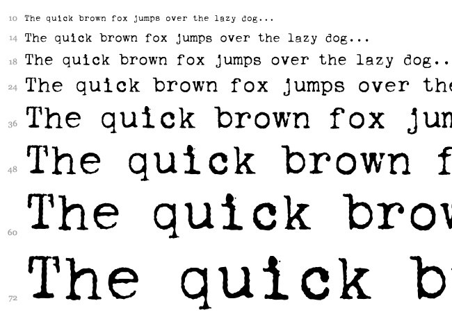 Corona 4 Typewriter font waterfall